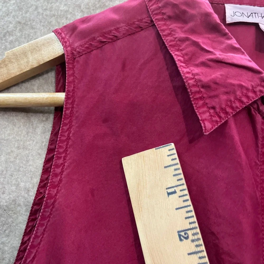 Jonathan‎ Martin Sleeveless Silk Blouse Womens Medium Magenta Pink Vintage